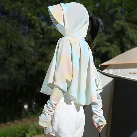 速干透气防紫外线原纱短款防晒衣女款冰丝斗篷户外防晒服女UPF50+ 商品图5