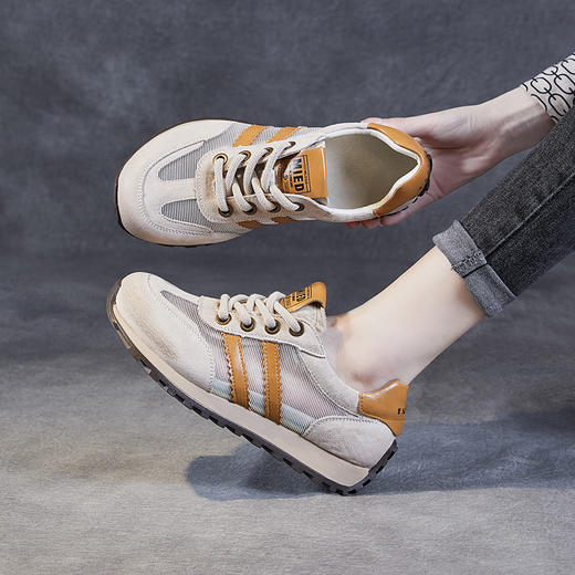 运动休闲网面鞋，真皮百搭防滑透气阿甘鞋ZM24B720 商品图0