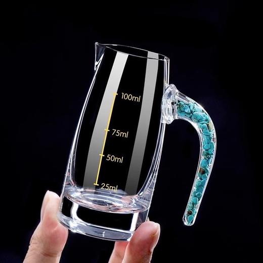 高颜值绿松石白酒杯分酒器杯架套装 轻奢水晶玻璃家用烈酒小酒杯 商品图2