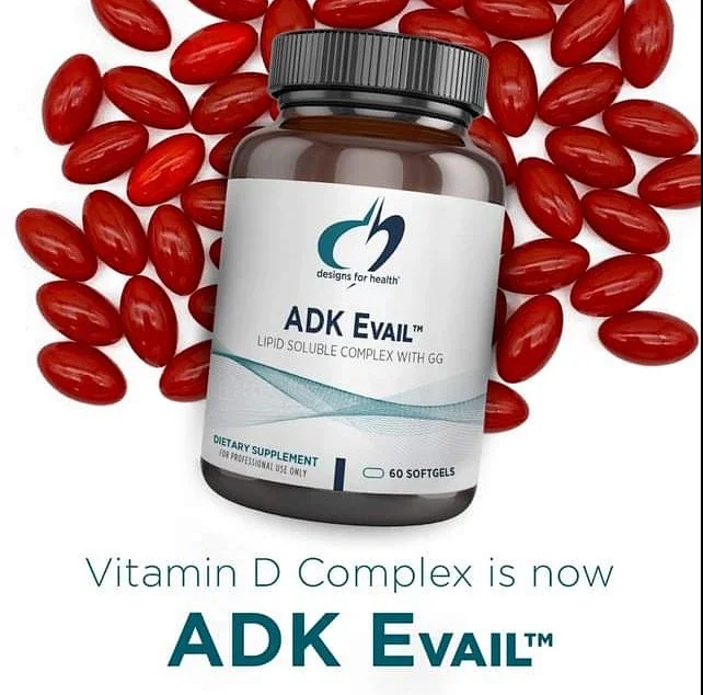 【脂溶性维生素D+E+A+K1/K2综合配方】ADK Evail 红色滴丸60粒 5000IU 每日所需脂溶性维生素 健康设计DFH
