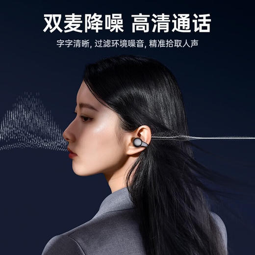 【全开放式 狂甩不掉】不入耳硅胶骨传导蓝牙耳机 蓝牙5.3天籁超清音质 硅胶亲肤材质无感佩戴 防水防尘骨传导夹耳蓝牙耳机 商品图3