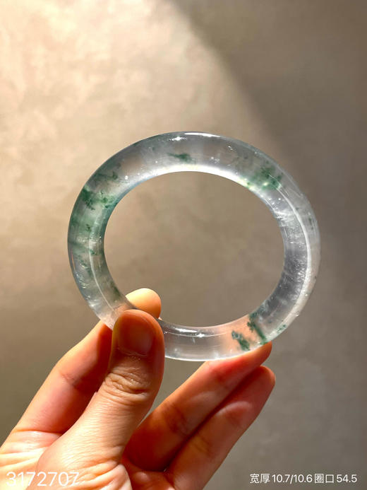 玻璃种飘花圆镯【3172707】圈口54.5~具体价格微信咨询 商品图8