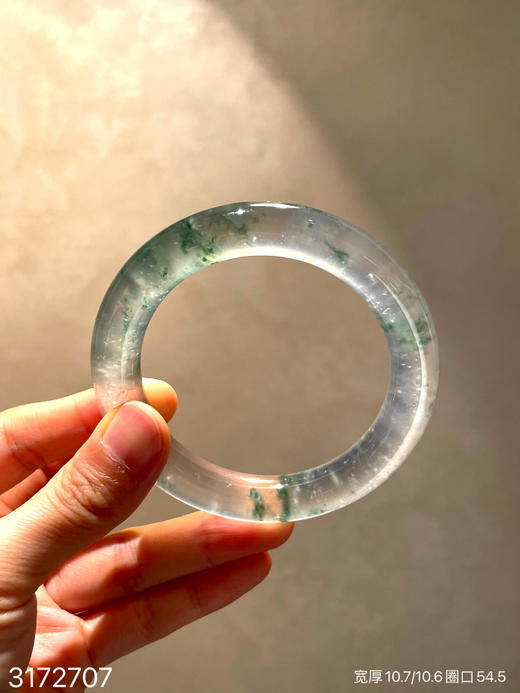 玻璃种飘花圆镯【3172707】圈口54.5~具体价格微信咨询 商品图7