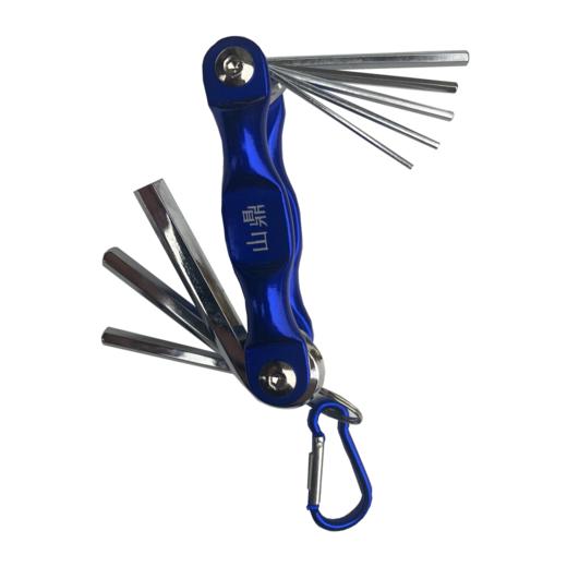 沪森 铝柄折叠镜面平头内六角套装(蓝色) 商品图0