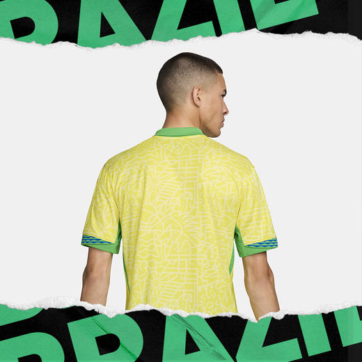 小李子NIKE耐克2024巴西主场球迷版比赛球衣成人短袖男FJ4284-706 商品图1