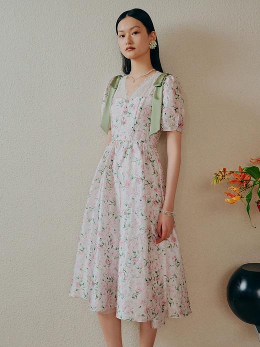 【商场同款】MAXRIENY欧式园艺风碎花裙23夏连衣裙薄荷曼波风穿搭MC88DR352F10 商品图0