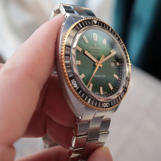 现货瑞士EDOX依度天文台认证自动机械潜水手表Hydrosub男士钢带 商品图4