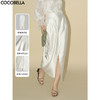 【有赞】COCOBELLA丝光质感前开叉半身裙女夏优雅通勤半身西装裙HS542 商品缩略图0