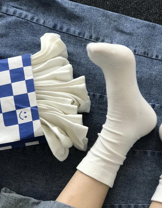 「29.9元到手12双！春夏薄款」白色袜子女中筒袜 无骨袜月子袜纯色堆堆袜薄款日系中筒冰冰袜配饰 商品图0