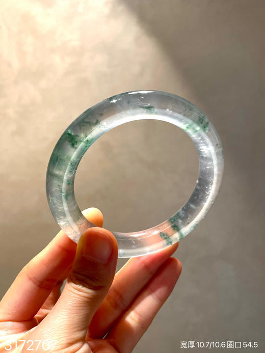 玻璃种飘花圆镯【3172707】圈口54.5~具体价格微信咨询 商品图6