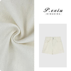 03-4潘依绣丁丁宠粉PanYiXiu/潘依绣【奶油贝壳】100%棉重工水洗设计感牛仔短裤 D6229
