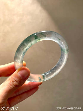玻璃种飘花圆镯【3172707】圈口54.5~具体价格微信咨询