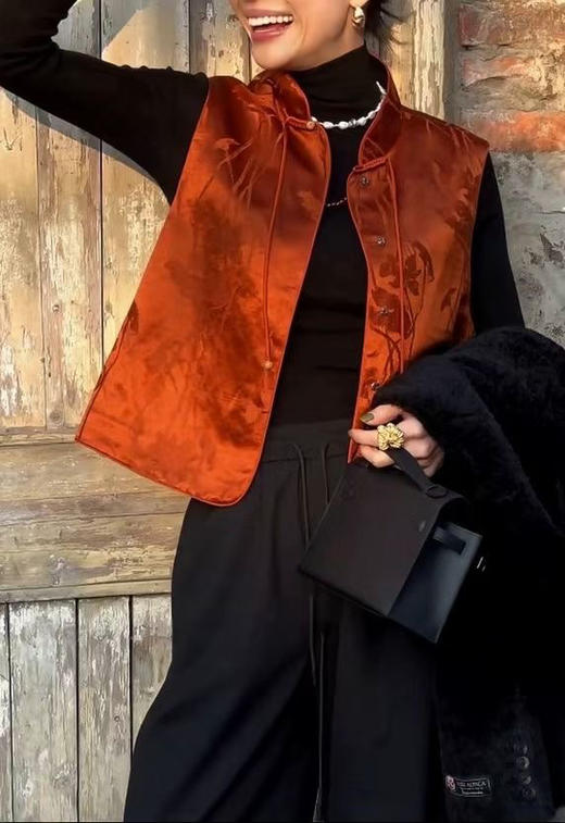 uma wan*提花盘扣马甲。 商品图2