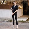 AD高端酒店前台接待工作装女案场客服工作服黑色收腰西装套装裤子 商品缩略图0
