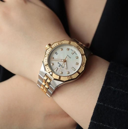 现货瑞士EDOX依度钻石贝母盘面女士石英手表Delfin时尚钢带防水 商品图3