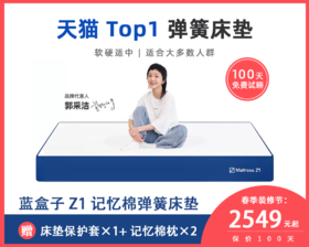 蓝盒子Z1记忆棉弹簧床垫硬垫双人家用软垫