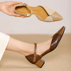 【预售5天】优雅拼接，头层羊皮尖头中控搭扣凉鞋DTN&A1107-3 商品缩略图11