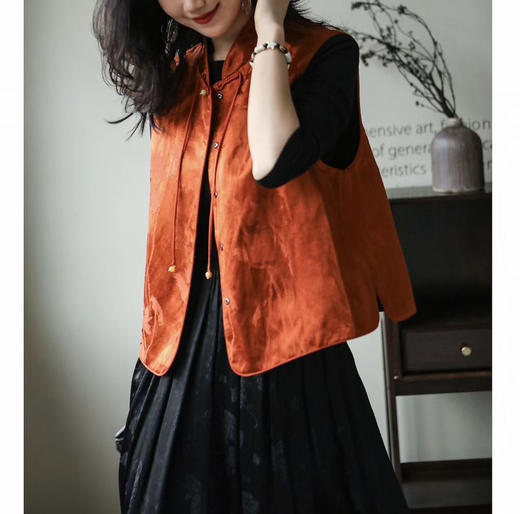 uma wan*提花盘扣马甲。 商品图1