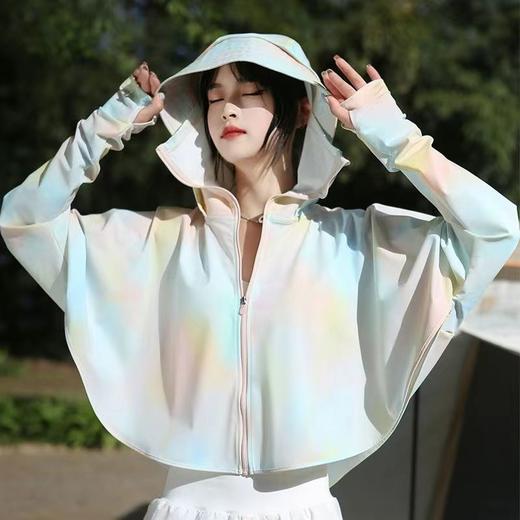 速干透气防紫外线原纱短款防晒衣女款冰丝斗篷户外防晒服女UPF50+ 商品图6