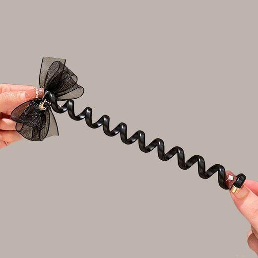 水钻网纱蝴蝶结电话线发圈网红泡泡辫编发头绳女高弹耐用头绳发饰 商品图6