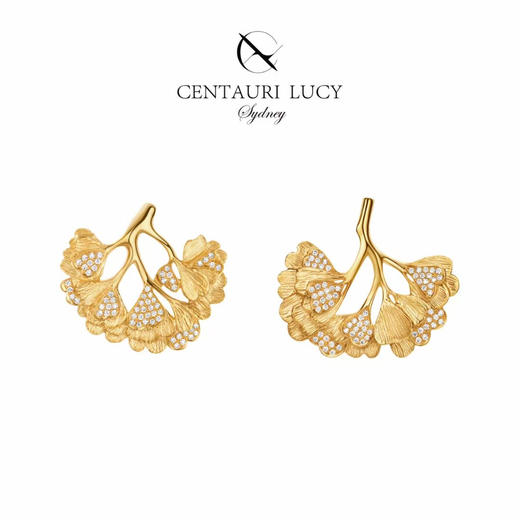 Centauri Lucy 银杏交响曲钻石耳环 商品图5