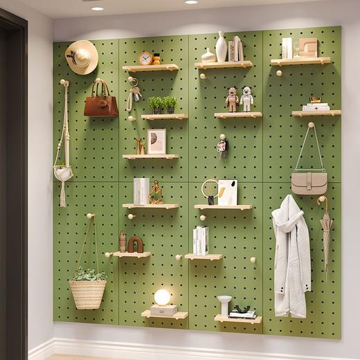 实木洞洞板定制置物架玄关墙面墙上挂板入户隔板收纳架墙壁展示架 商品图4