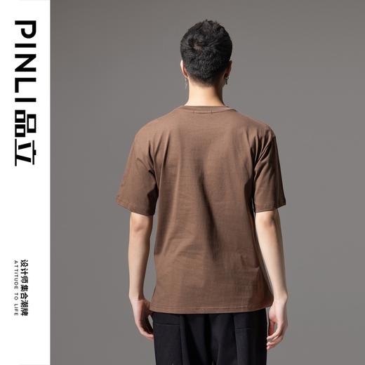 PINLI品立2024夏季新款男士烫钻短袖T恤潮牌大象印花休闲百搭上衣BG242111025 商品图4