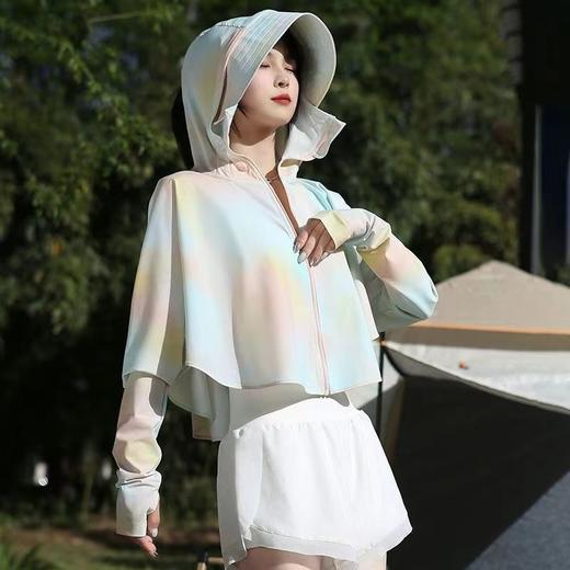 速干透气防紫外线原纱短款防晒衣女款冰丝斗篷户外防晒服女UPF50+ 商品图3
