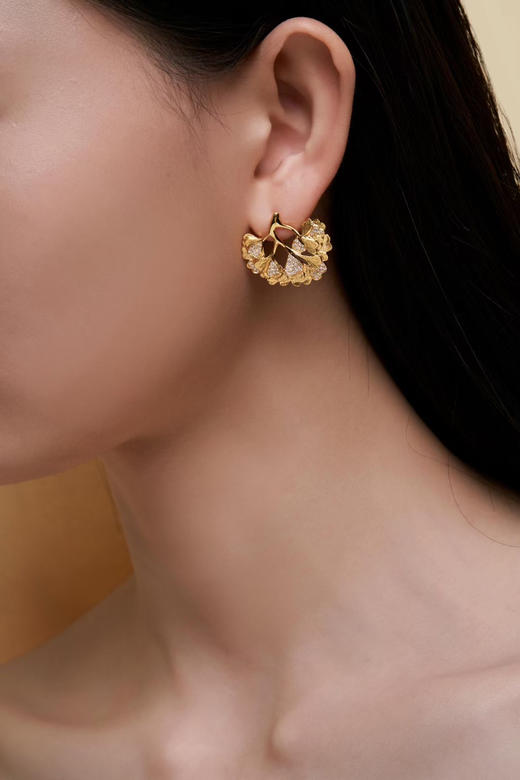 Centauri Lucy 银杏交响曲钻石耳环 商品图0