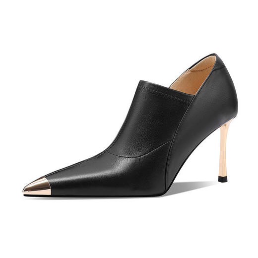 OLDS109-898法式优雅金属头高跟鞋尖头细跟气质深口单鞋 商品图4