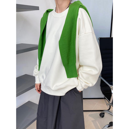 【chic慵懒风】 提气覆盆子红空气层卫衣 宽松显瘦 圆领长袖 休闲百搭 商品图2