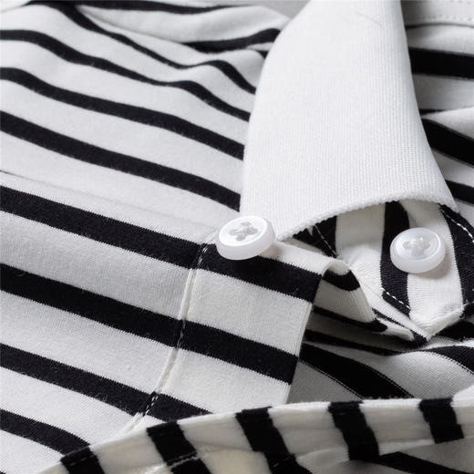 【含桑蚕丝】罗蒙夏季条纹男士t恤短袖polo衫商务polo衫男短袖 商品图11