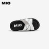 MIO米奥夏季中跟潮流拖鞋闪钻交叉带式羊皮革慵懒一字拖女M243131432 商品缩略图2