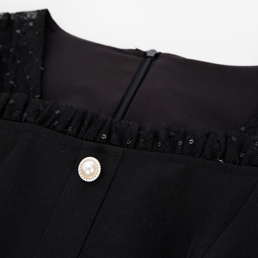 PF809斯尔丽2024新款法式蕾丝拼接包臀小香式白领通勤高级感显瘦连衣裙 商品图4