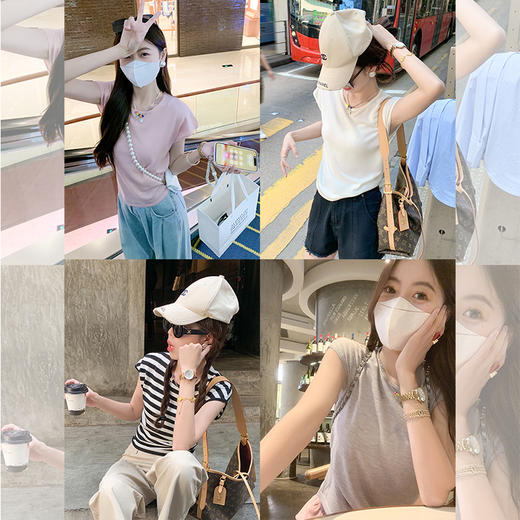 <曾小咸推荐>【百搭策略】4色针织T恤 商品图0