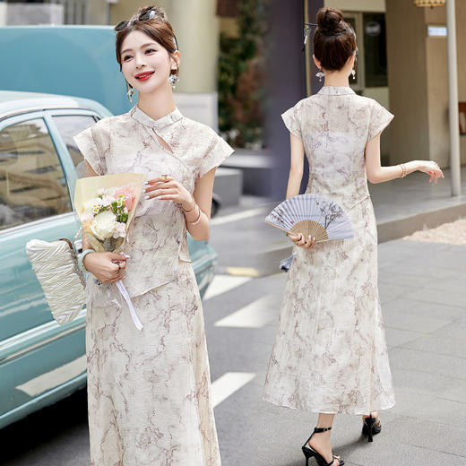 复古新中式，淑女千金风两件套HR-YRX9102 商品图0