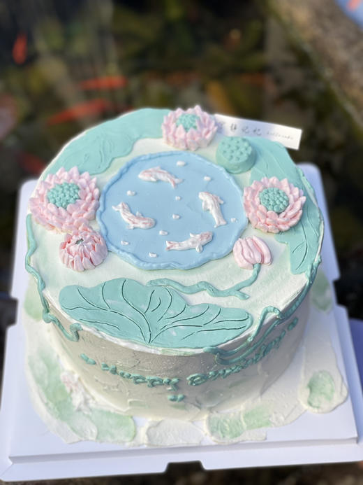 国风荷花奶油蛋糕 下单前请仔细阅读商品详情 商品图1