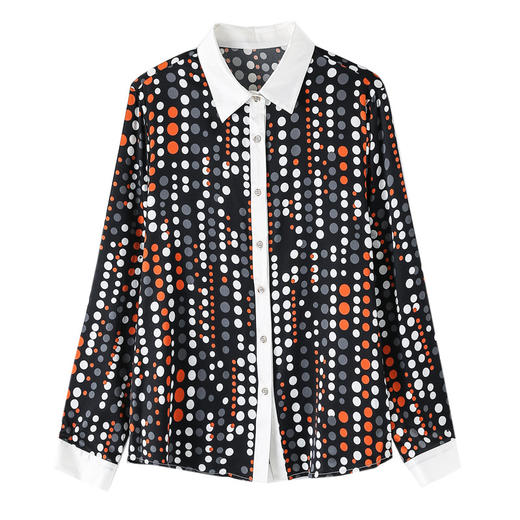 ASE9218复古波点时尚优雅气质女士衬衫 商品图4