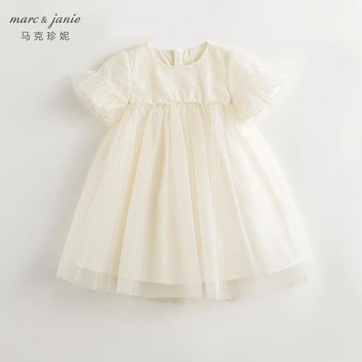 马克珍妮女童花边网纱拼接短袖连衣裙儿童裙子2024夏装新款240875 商品图2