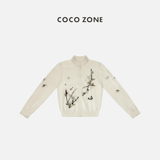 COCO ZONE2024新中式立领毛针织衫单排扣百搭通勤上衣CC2B0447 商品图0