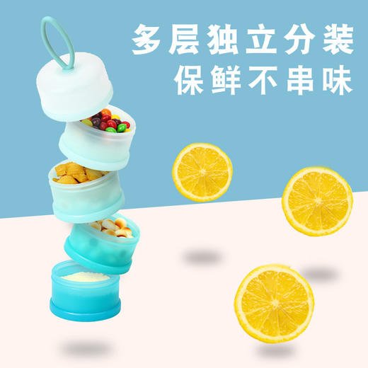 【独立分层不串味 一盒全搞定】宝宝便携式奶粉盒儿童零食盒4层大容量奶粉格零食分装盒母婴用品 商品图1