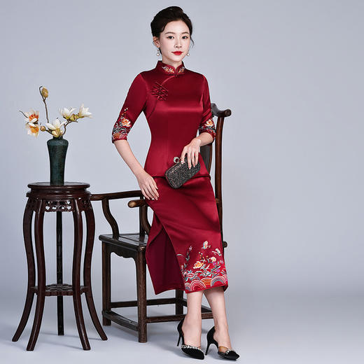 LHS10052高贵气质礼服 新款旗袍年轻婚宴装平时可穿春 商品图1