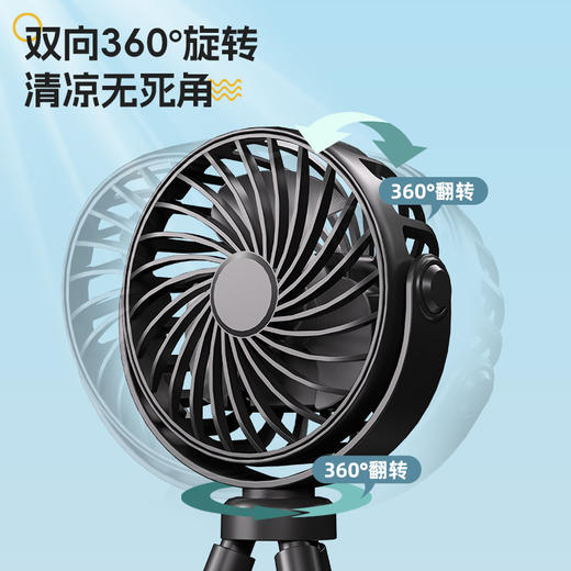 【柔和自然风，久吹不头疼！】婴儿车小风扇小型八爪鱼宝宝手推车电充迷你遛娃随时便携-lm！ 商品图3