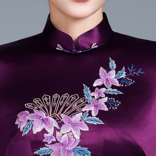 LHS-B120高端宴装 平时可穿春季新款醋酸旗袍裙 商品图2