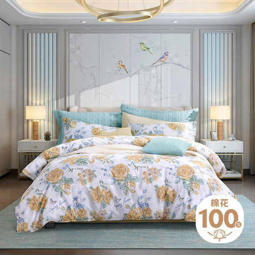富安娜  纯棉四件套-人间芳菲 商品图0