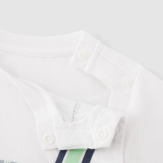 英氏男宝宝假两件哈衣夏季透气婴儿连体衣2024新款爬服夏装YRHBJ2Q210A 商品图2