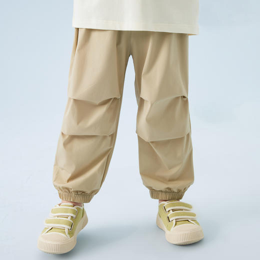 【伞兵裤】【90-140】【MQDMINI】男童夏款工装裤休闲长裤抽褶纯色轻薄防蚊裤速干裤子 商品图3