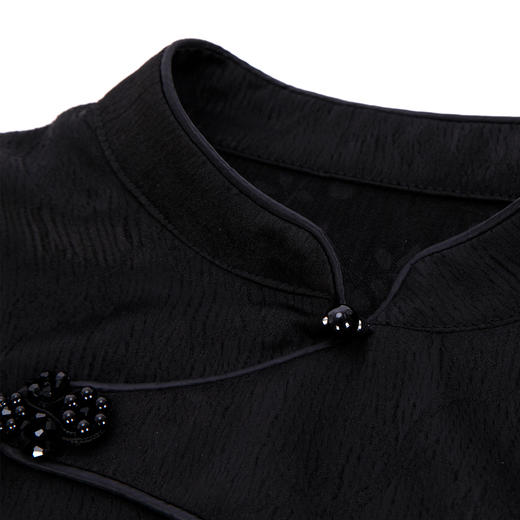 PF827斯尔丽24新款改良旗袍披肩配吊带撞色水墨画国风时尚减龄连衣裙 商品图4