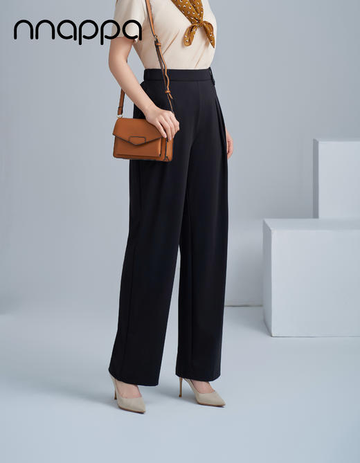 锦纶冰凉斜纹双折外穿大直筒裤PA29278 商品图2