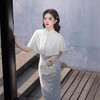 复合蕾丝斗篷披肩两件套，改良民国风修身旗袍SJT- 617 商品缩略图3